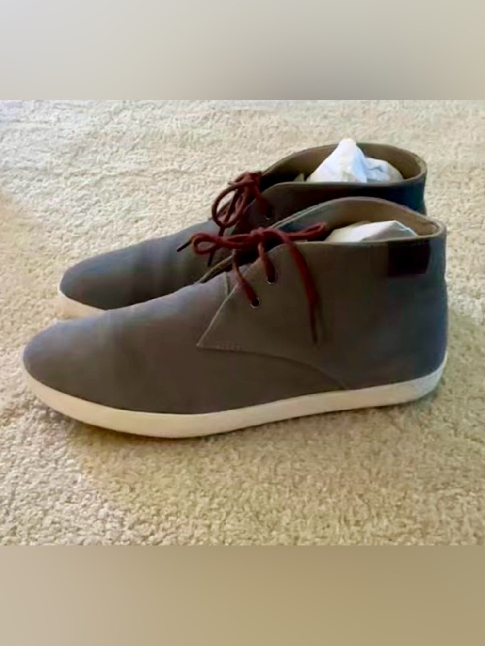 Lacoste Gray Chukka Boots with Brown Laces